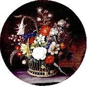magdalene margrethe barens korg med blomster France oil painting artist